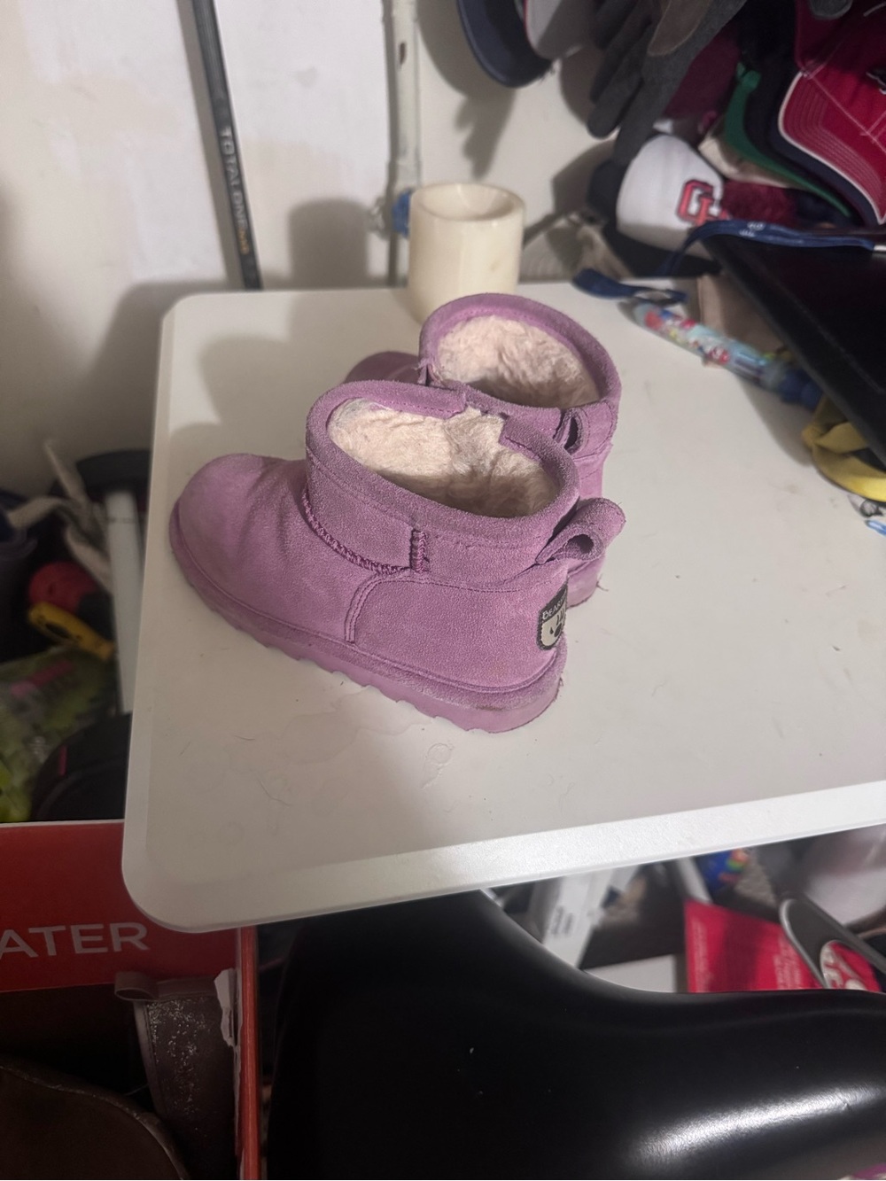 BearPaw Purple Plush-Lined Kids Boots